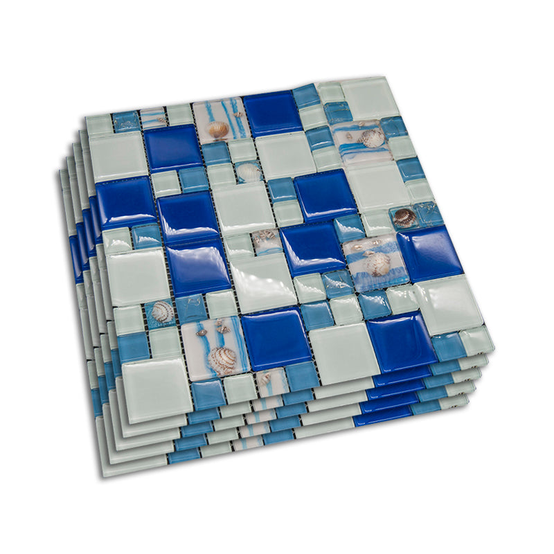 Grid Floor and Wall Tile Contemporary Glass Floor and Wall Tile