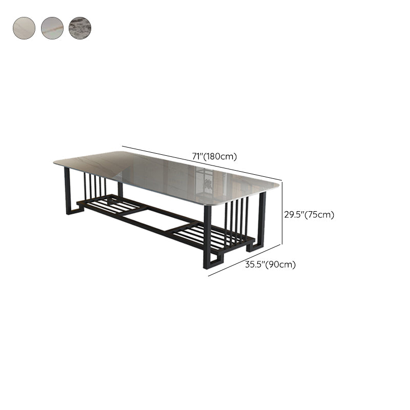 Stone Modern Style Office Desk Rectangular Shape Conference Tables with 2-Legs for Office