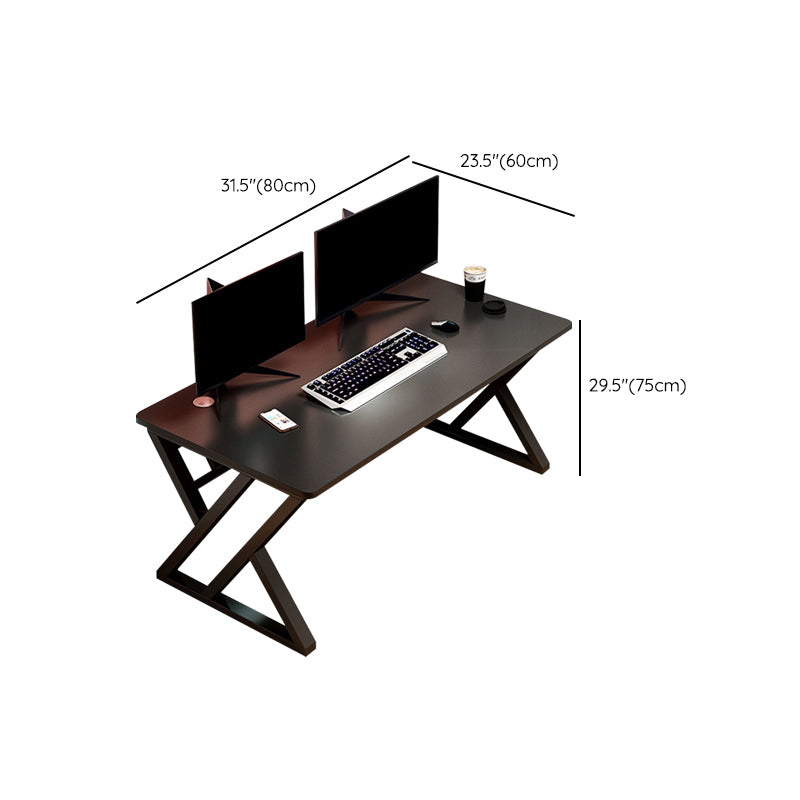 Contemporary Wood Writing Desk Antique Finish Computer Desk with Metal Legs