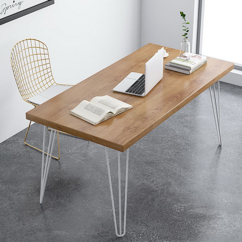 Rectangular Shaped Office Desk Reversible Natural Writing Desks for Office