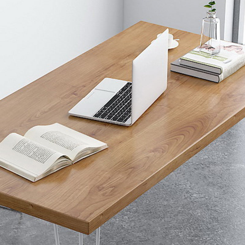 Rectangular Shaped Office Desk Reversible Natural Writing Desks for Office