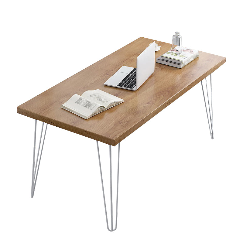 Rectangular Shaped Office Desk Reversible Natural Writing Desks for Office