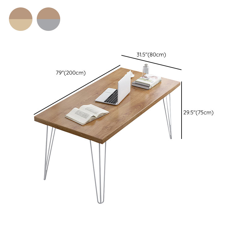 Rectangular Shaped Office Desk Reversible Natural Writing Desks for Office