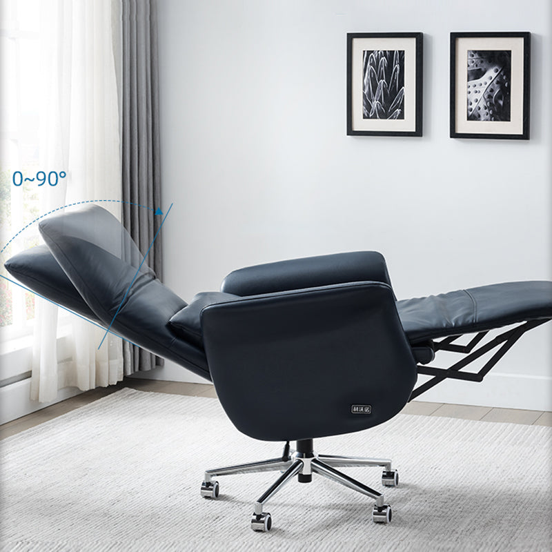 Modern Armless Executive Chair Leather Managers Chair for Office