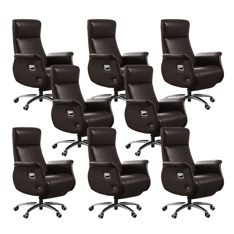 Modern Armless Executive Chair Leather Managers Chair for Office