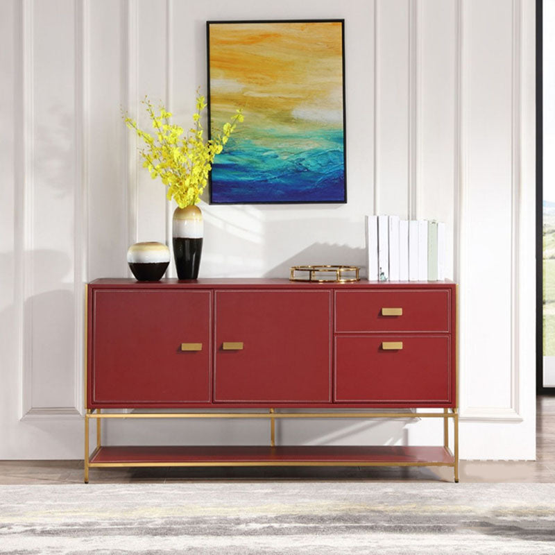 Glam Colorful Sideboard Server Cabinet Open Storage for Dining Room