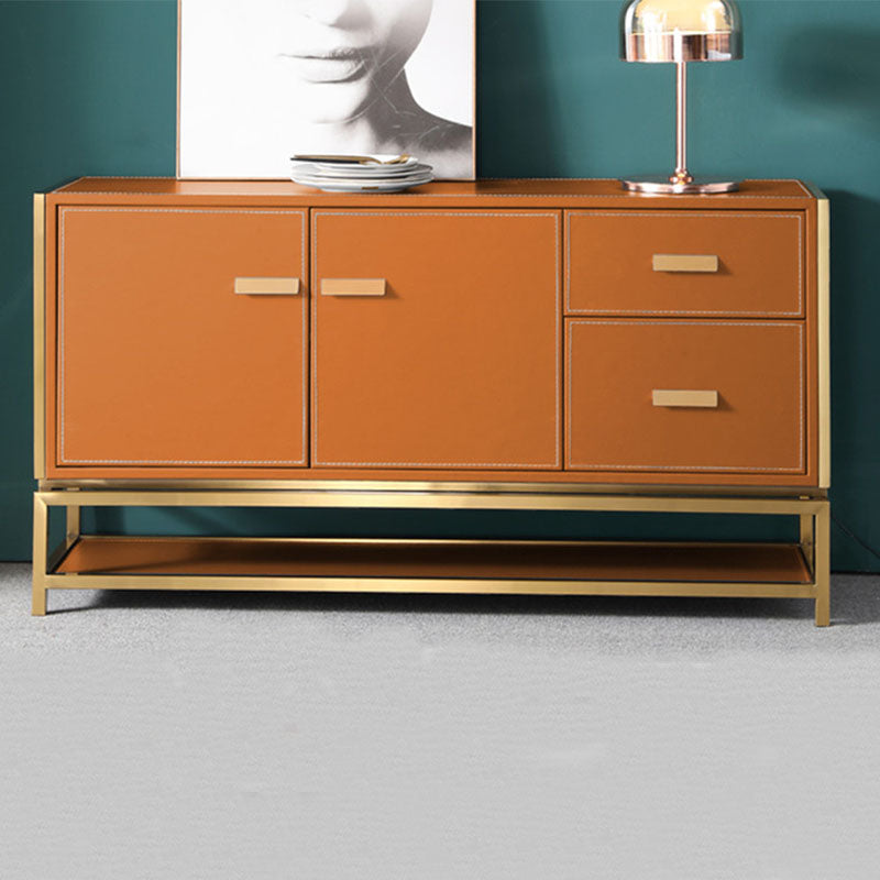 Glam Colorful Sideboard Server Cabinet Open Storage for Dining Room