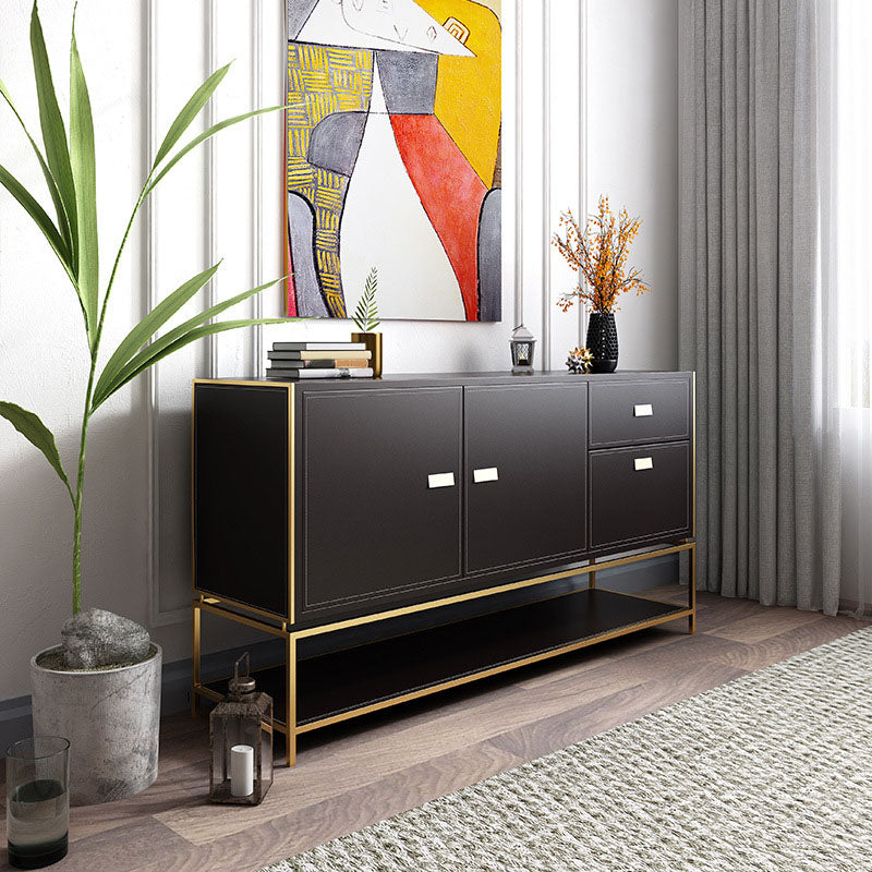 Glam Colorful Sideboard Server Cabinet Open Storage for Dining Room