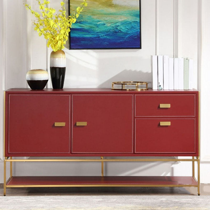 Glam Colorful Sideboard Server Cabinet Open Storage for Dining Room