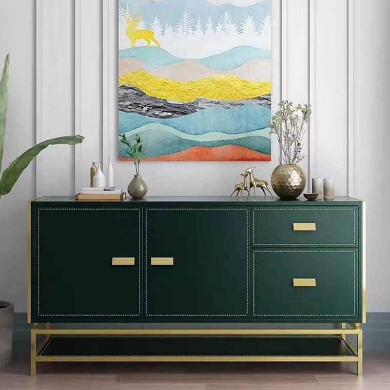 Glam Colorful Sideboard Server Cabinet Open Storage for Dining Room