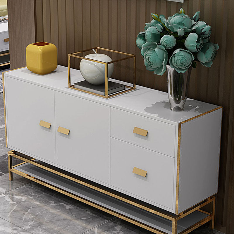 Glam Colorful Sideboard Server Cabinet Open Storage for Dining Room