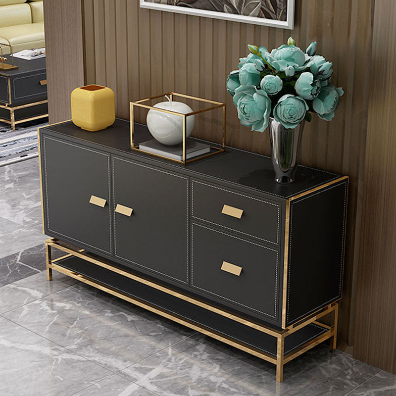 Glam Colorful Sideboard Server Cabinet Open Storage for Dining Room