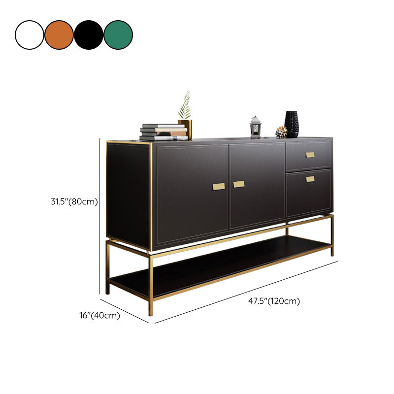 Glam Colorful Sideboard Server Cabinet Open Storage for Dining Room