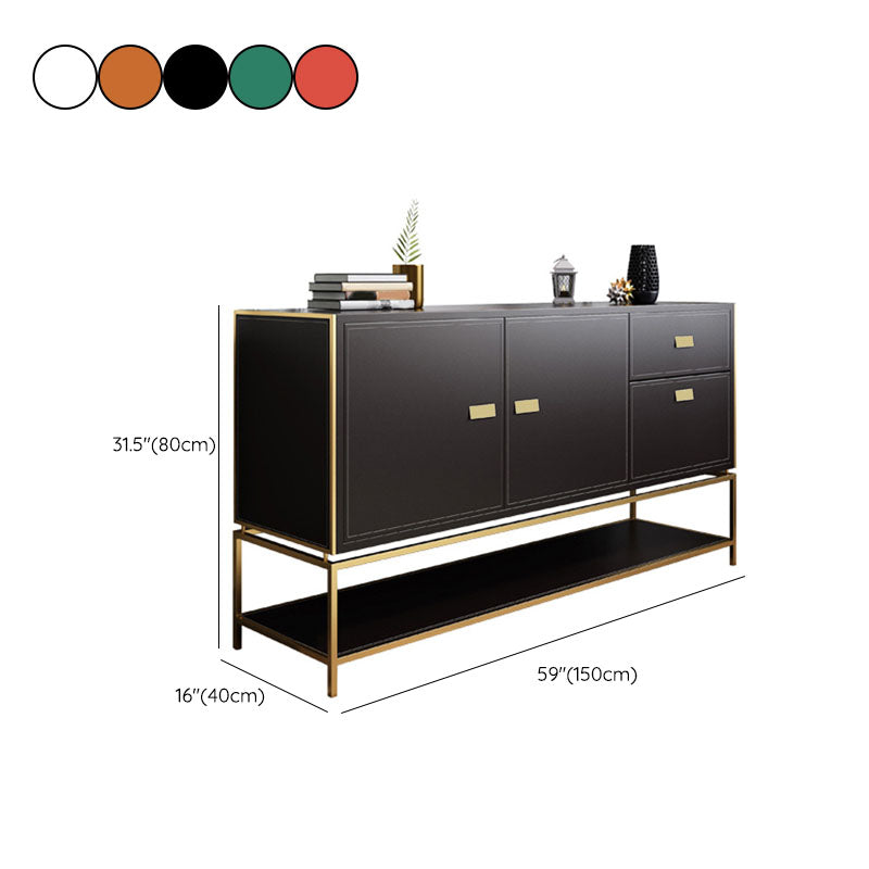 Glam Colorful Sideboard Server Cabinet Open Storage for Dining Room