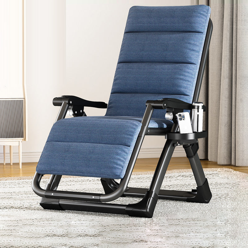 Contemporary Standard Recliner with Upholstery and Metal Base