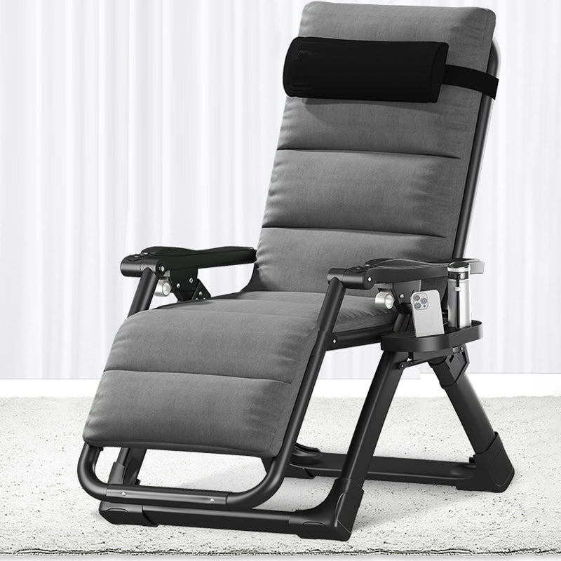 Contemporary Standard Recliner with Upholstery and Metal Base