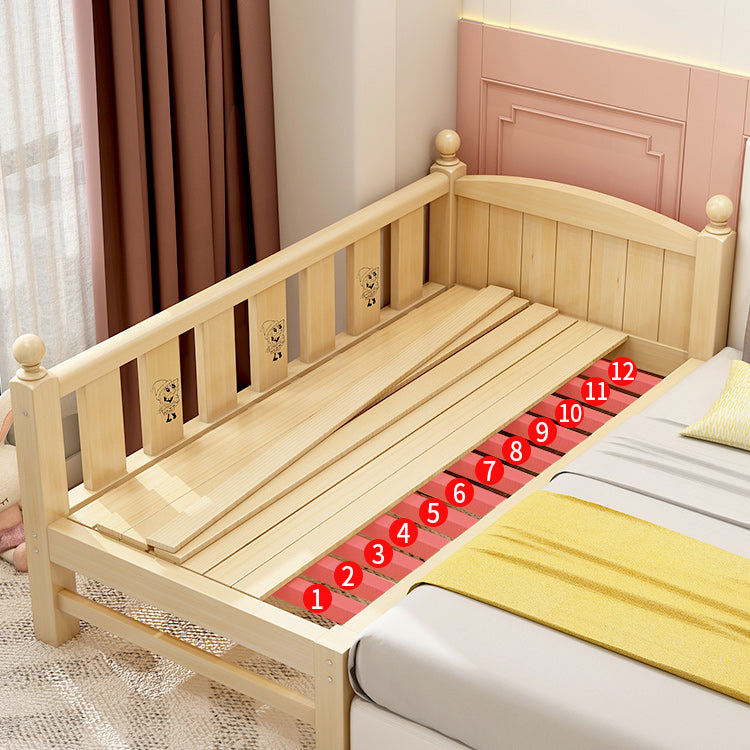 Scandinavian Solid Wood Kids Bed Gender Neutral Kids Bed with Guardrail