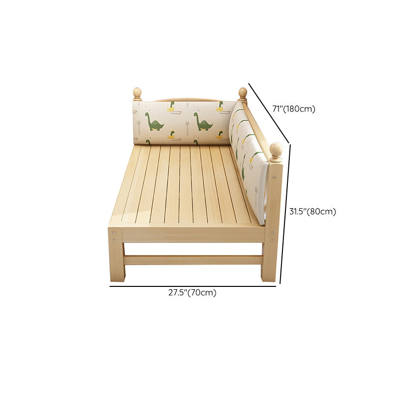 Scandinavian Solid Wood Kids Bed Gender Neutral Kids Bed with Guardrail