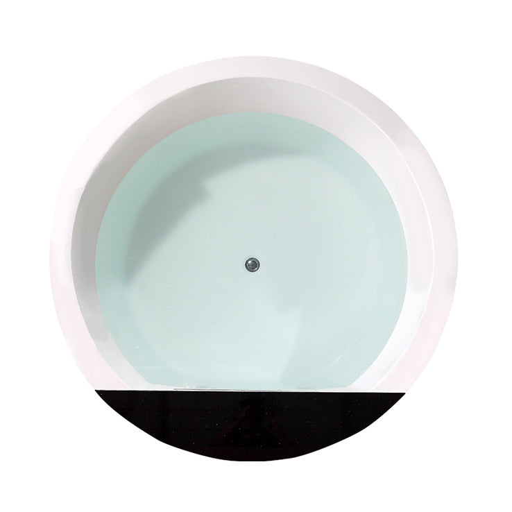 Modern Round Bath Acrylic Soaking White Back to Wall Drop-in Bathtub