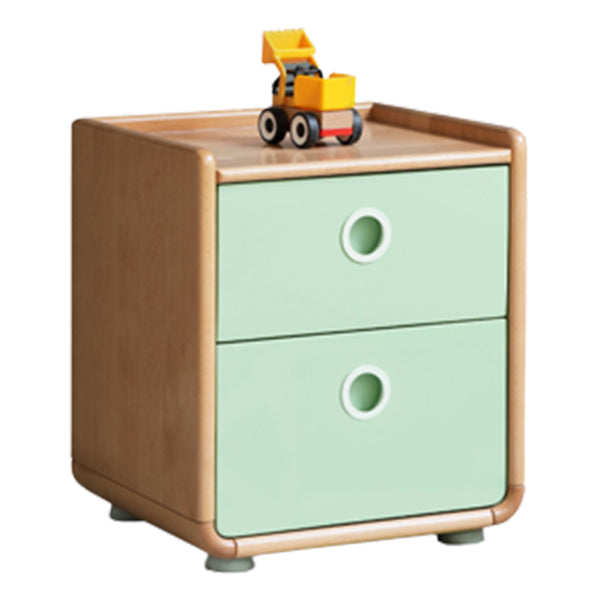 Contemporary Flat Top Kids Nightstand Solid Wood Nightstands with Drawers