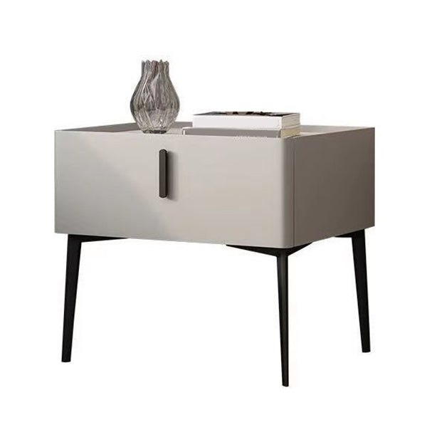 Contemporary 1 Drawer Accent Table Nightstand Antique Finish Bed Nightstand