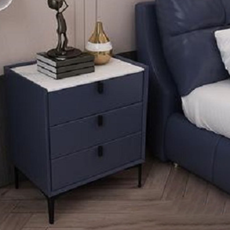 Modern 3 Drawers Bedside Cabinet Antique Finish Bed Nightstand