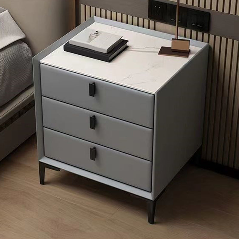 Modern 3 Drawers Bedside Cabinet Antique Finish Bed Nightstand