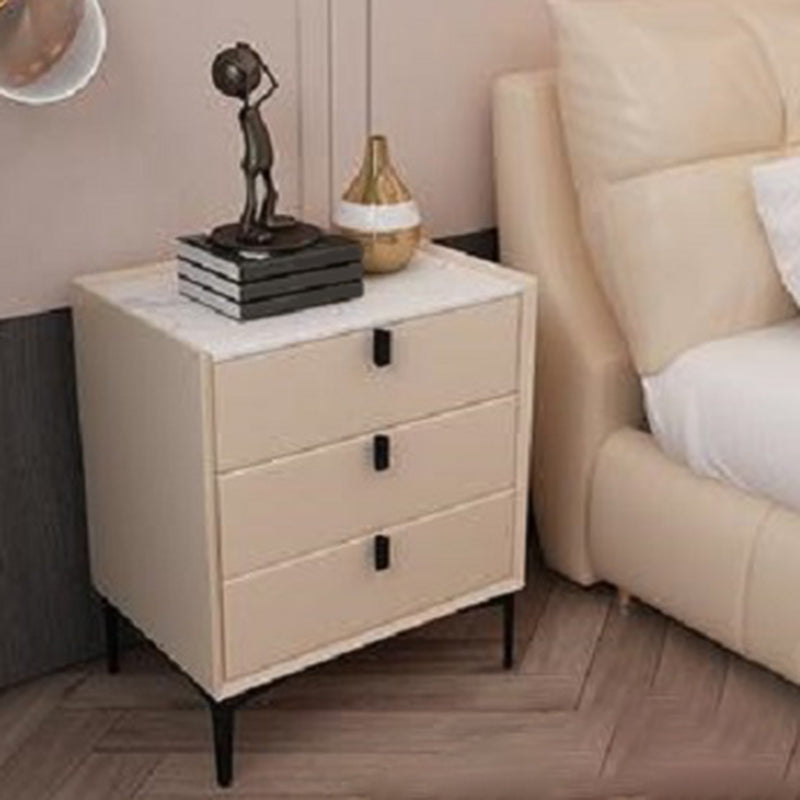 Modern 3 Drawers Bedside Cabinet Antique Finish Bed Nightstand