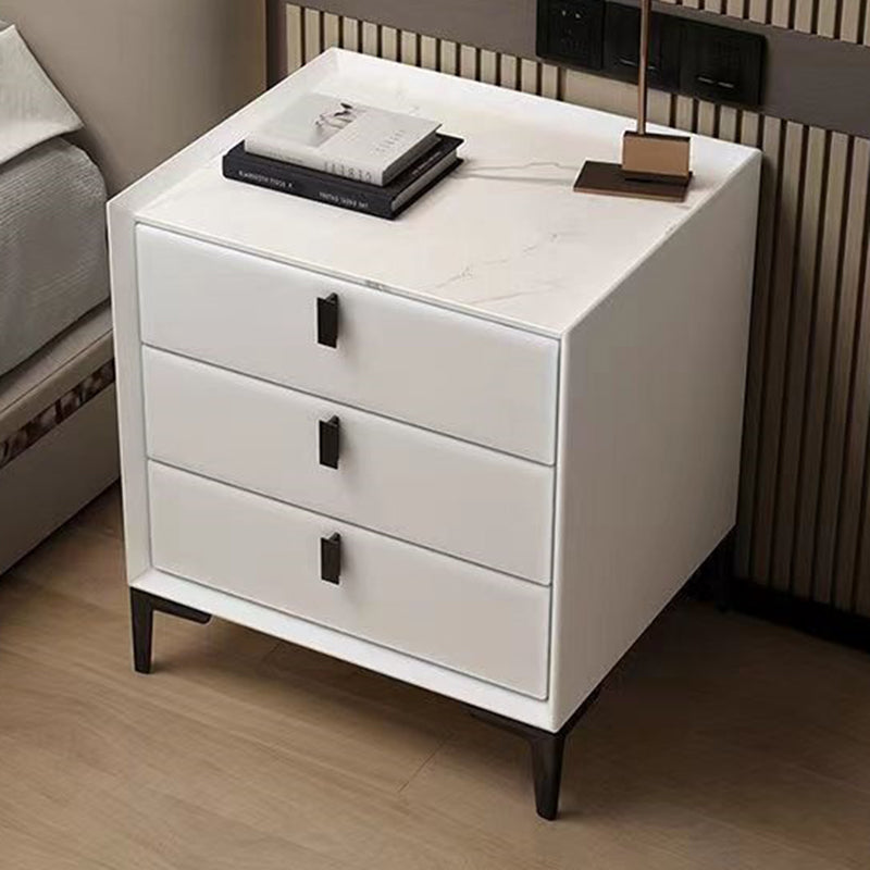 Modern 3 Drawers Bedside Cabinet Antique Finish Bed Nightstand