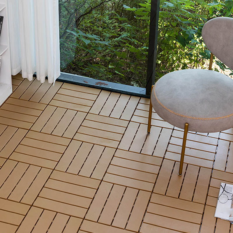Modern Wood Decking Tiles Solid Color Interlocking Patio Flooring Tiles