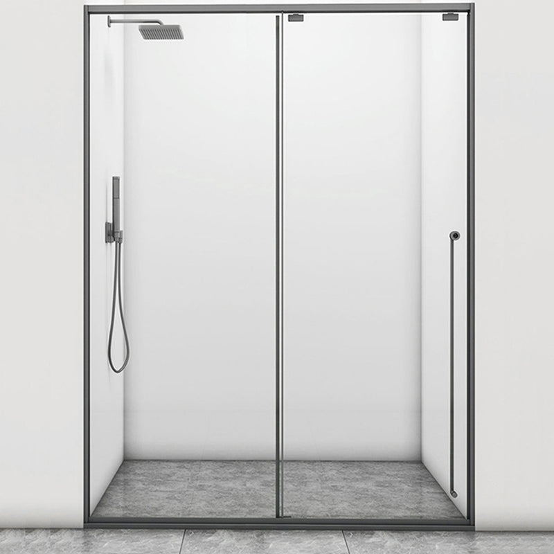 Gray Single Sliding Door Shower Door Tempered Glass Shower Door