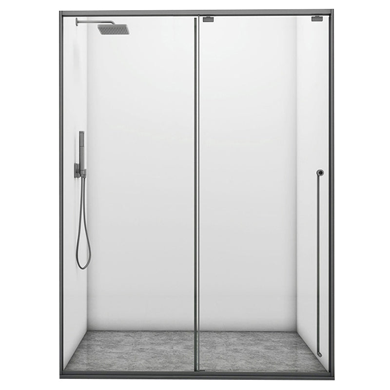 Gray Single Sliding Door Shower Door Tempered Glass Shower Door