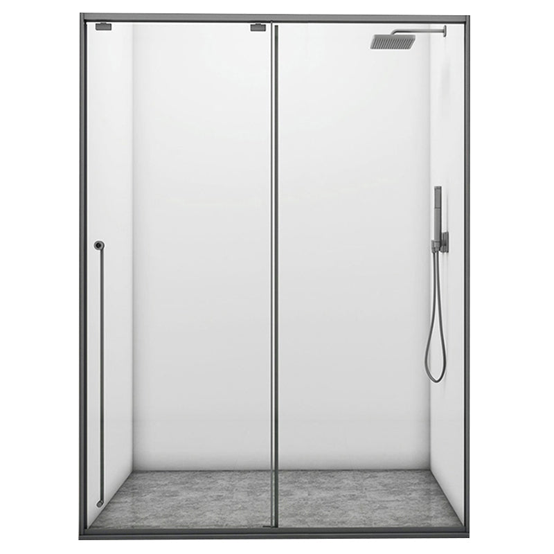 Gray Single Sliding Door Shower Door Tempered Glass Shower Door