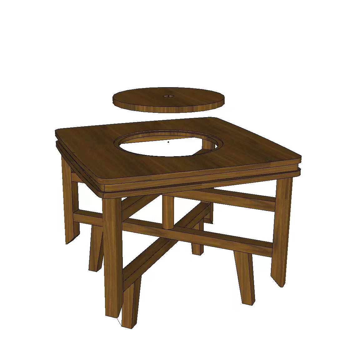 Solid Wood Coffee Table 31.5"L X 31.5"W X 52.5"H Outdoor Table