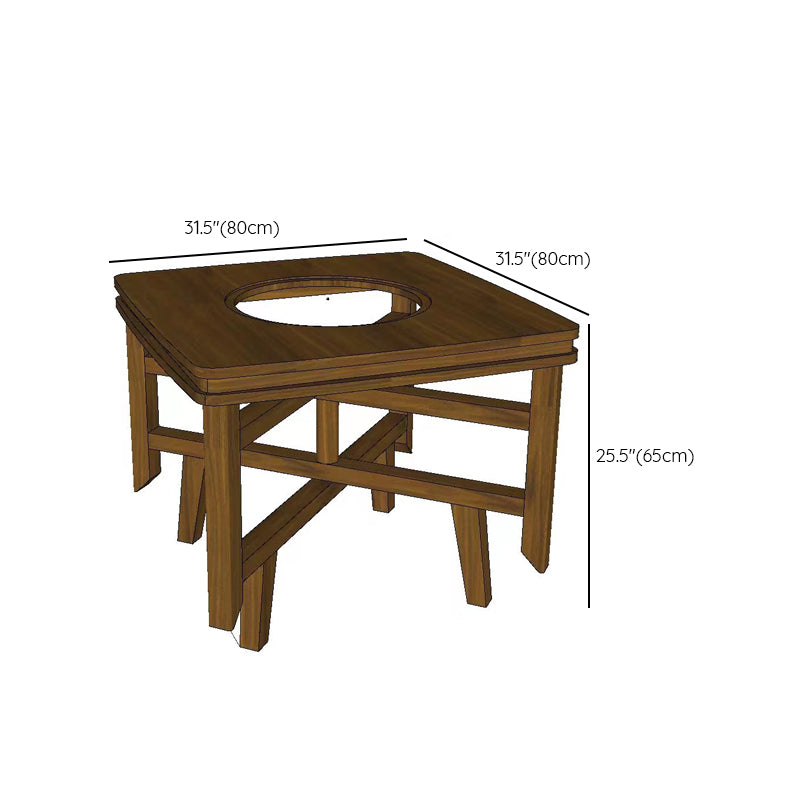 Solid Wood Coffee Table 31.5"L X 31.5"W X 52.5"H Outdoor Table