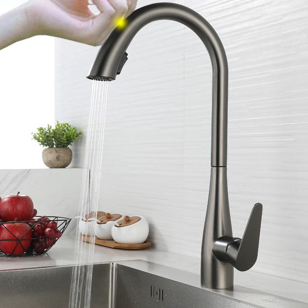 High Arc Kitchen Faucet Touch Sensor Swivel Spout with Pull Out Sprayer