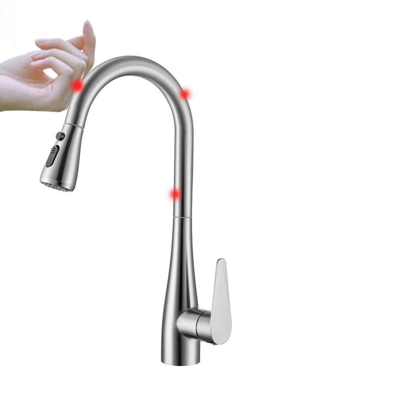 High Arc Kitchen Faucet Touch Sensor Swivel Spout with Pull Out Sprayer