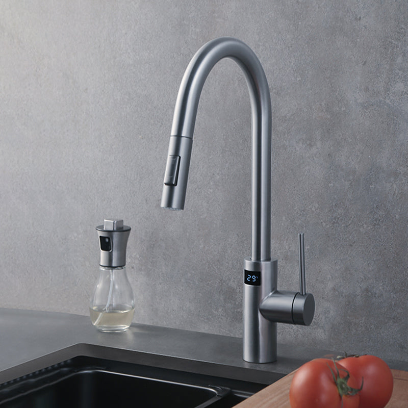 Swivel Spout Kitchen Bar Faucet Touch Sensor with Pull Out Sprayer