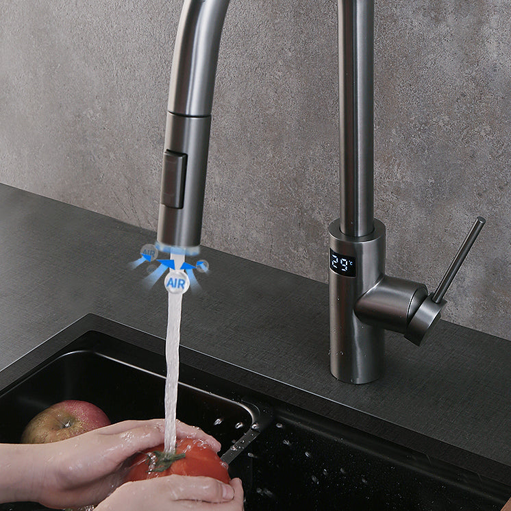 Swivel Spout Kitchen Bar Faucet Touch Sensor with Pull Out Sprayer