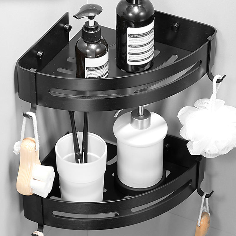 Black/Silver Bathroom Set Modern 1/2/3 - Piece Anti-rust Bath Shelf