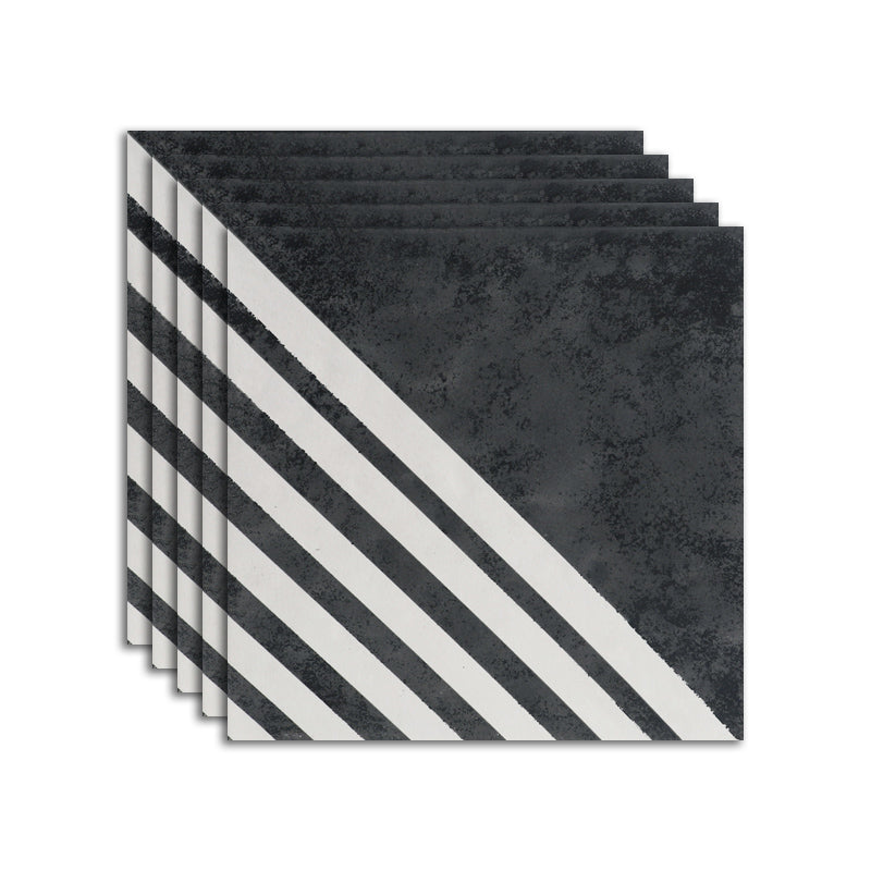 Modern Style Waterproof Floor Tile Stripe Pattern Straight Edge Square Floor Tile