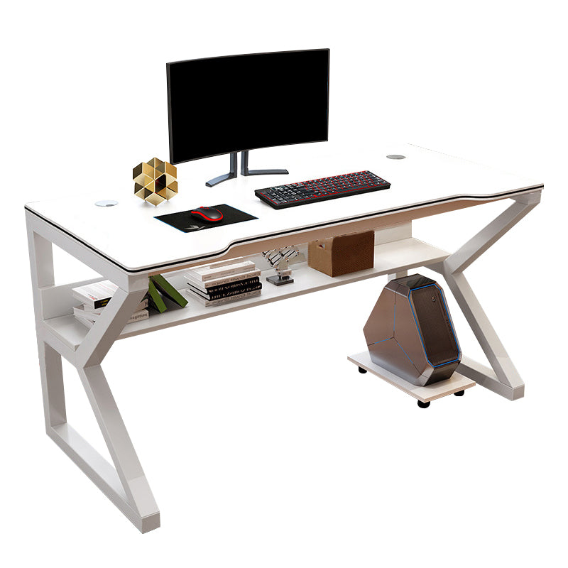 Modern Office Desk Antique Finish Wooden Computer Desk with Metal Legs