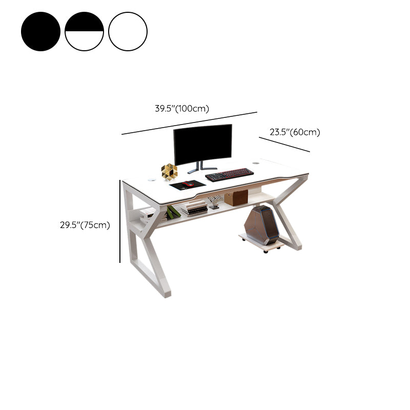 Modern Office Desk Antique Finish Wooden Computer Desk with Metal Legs