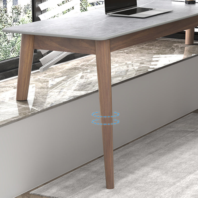 Modern Style Stone Office Desk L-Shape 29.25 Inch H Writing Desk