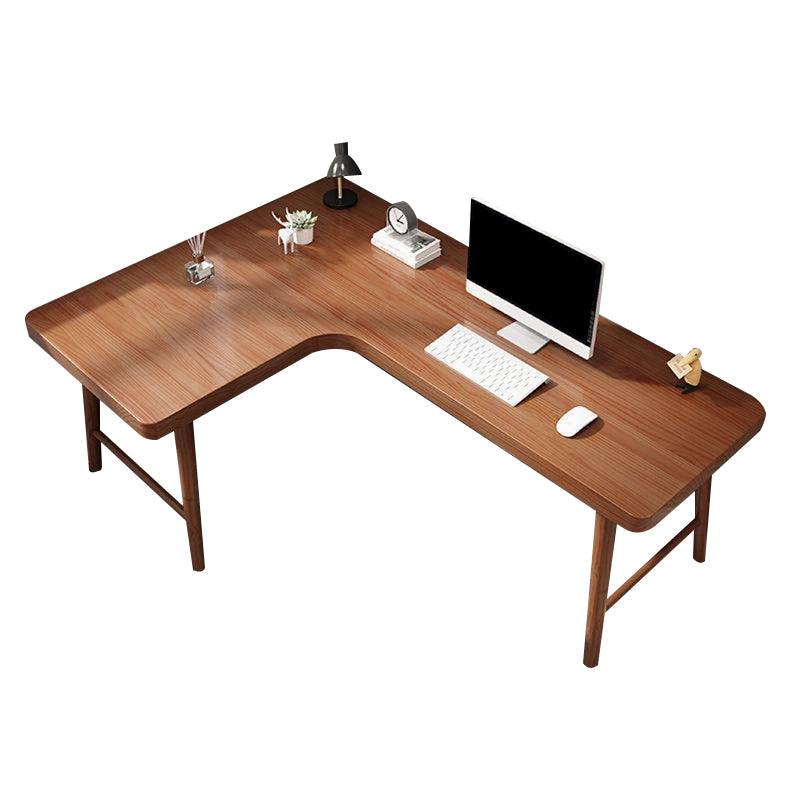 Contemporary Office Desk Pine Wood L-Shape Writing Desk for Office