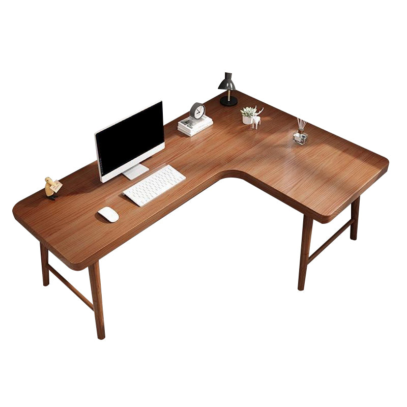 Contemporary Office Desk Pine Wood L-Shape Writing Desk for Office