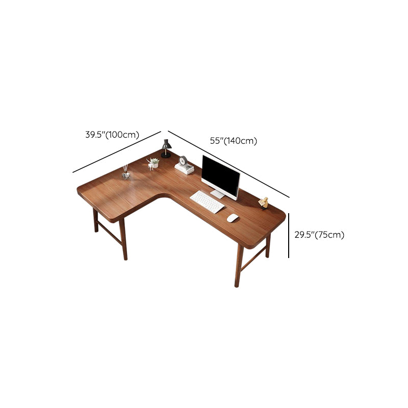 Contemporary Office Desk Pine Wood L-Shape Writing Desk for Office