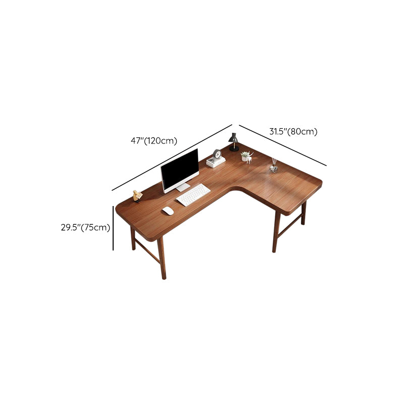 Contemporary Office Desk Pine Wood L-Shape Writing Desk for Office