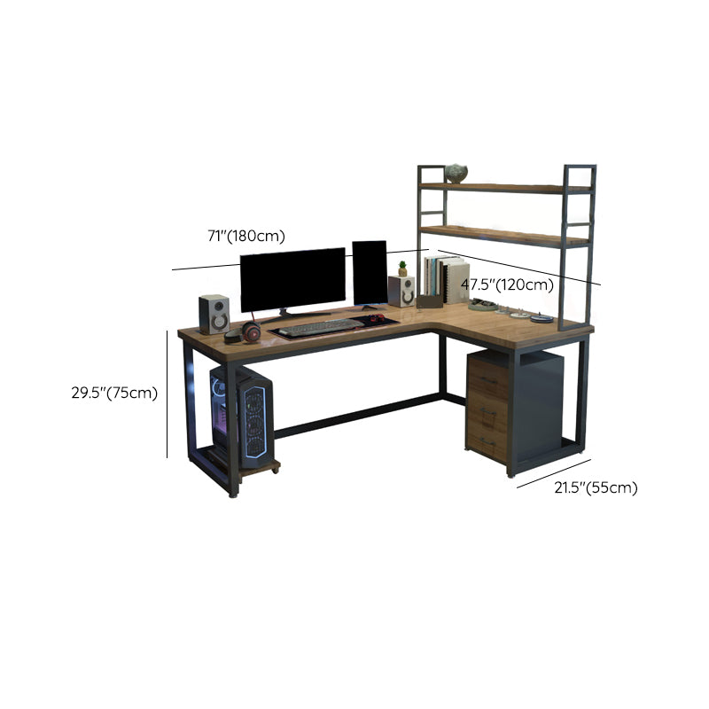 29.25-inch Height Modern Writing Desk L-Shape Solid Wood Office Desk