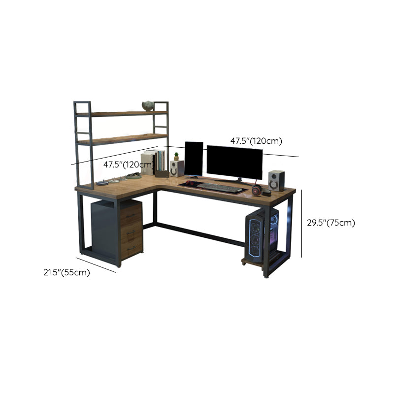 29.25-inch Height Modern Writing Desk L-Shape Solid Wood Office Desk